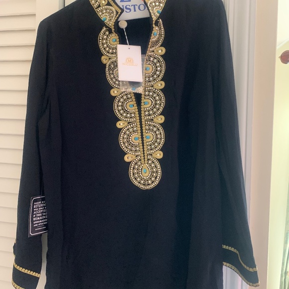 Nicoblu Tops - NicoBlu Black embellished tunic
